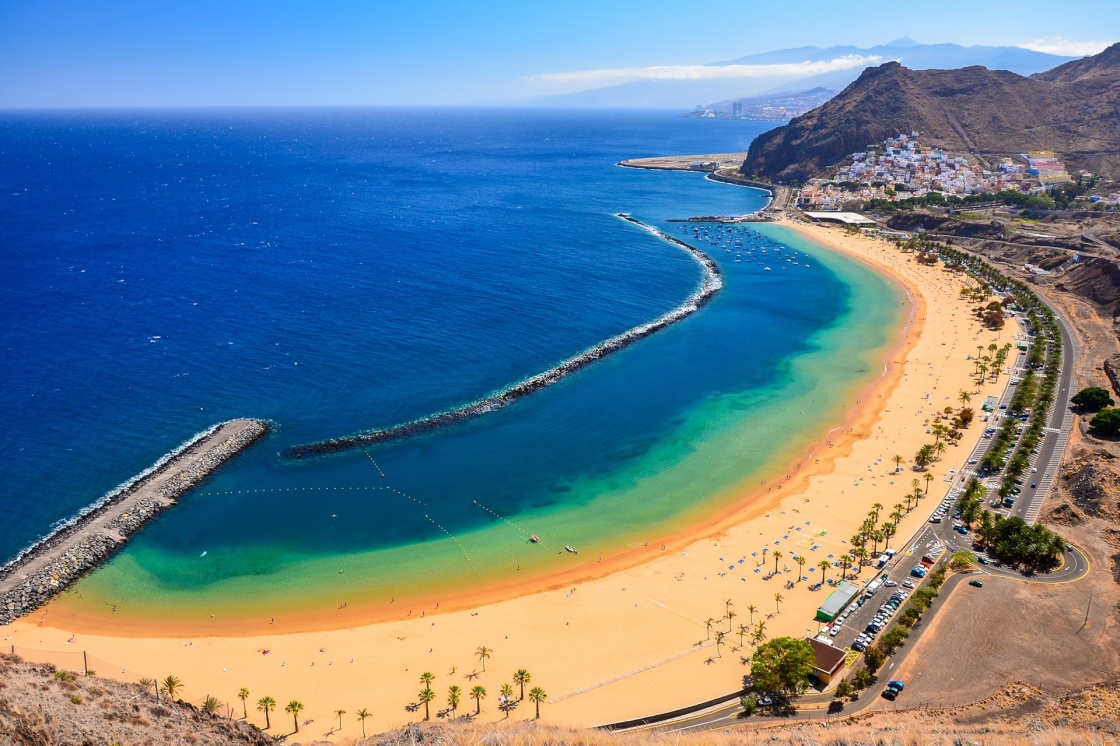 Les Magnifiques Plages Des Canaries View Of Famous Beach And Ocean Lagoon Playa De Las Teresitas Tenerife Canary Islands Spain 828 3b5d 